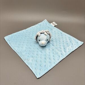 Dream Kids Blue Dinosaur Lovey Security Blanket Textured Soft Plush Triceratops
